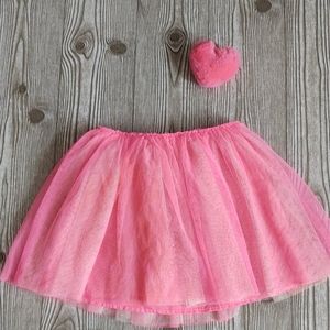 Pink tulle skirt girls size med 7/8